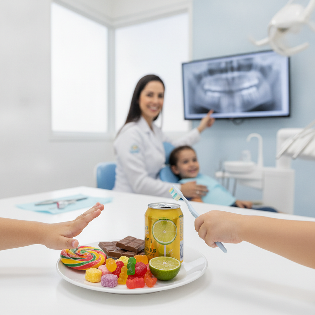 Alimentação que prejudica os dentes de criança em Goiânia